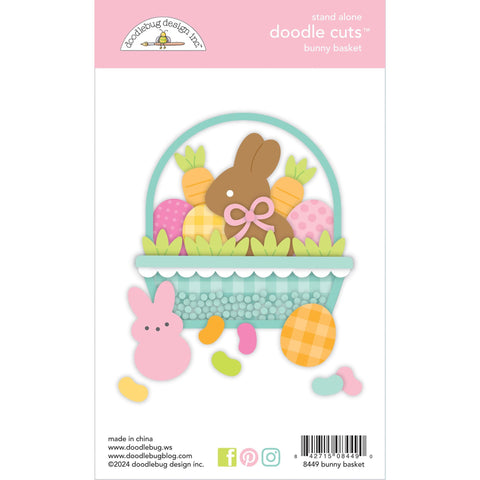 Doodlebug - Bunny Hop Collection - Doodle Cuts - Bunny Basket / 8449