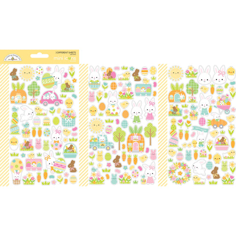 Doodlebug - Bunny Hop Collection - Mini Icons Stickers / 8451