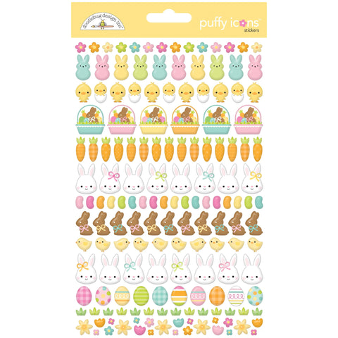 Doodlebug - Bunny Hop Collection - Puffy Icons Stickers / 8452