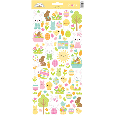 Doodlebug - Bunny Hop Collection - Icons Stickers / 8458