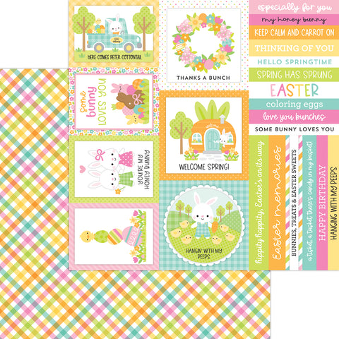 Doodlebug - Bunny Hop Collection - 12x12 Single Sheets - Easter Basket / 8463