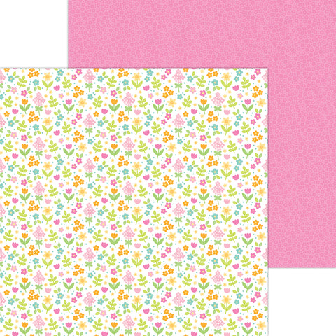 Doodlebug - Bunny Hop Collection - 12x12 Single Sheets - May Flowers / 8466