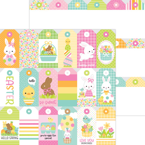 Doodlebug - Bunny Hop Collection - 12x12 Single Sheets - Easter's On Its Way / 8472