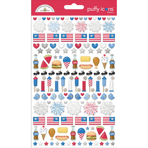 Doodlebug - Hometown USA Collection - Puffy Icons Stickers / 8514