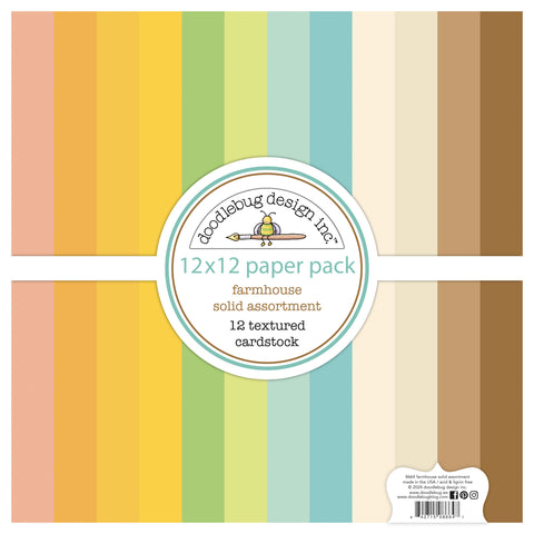Doodlebug - Farmhouse - 12x12 Textured Cardstock Assortment Pack / 8664