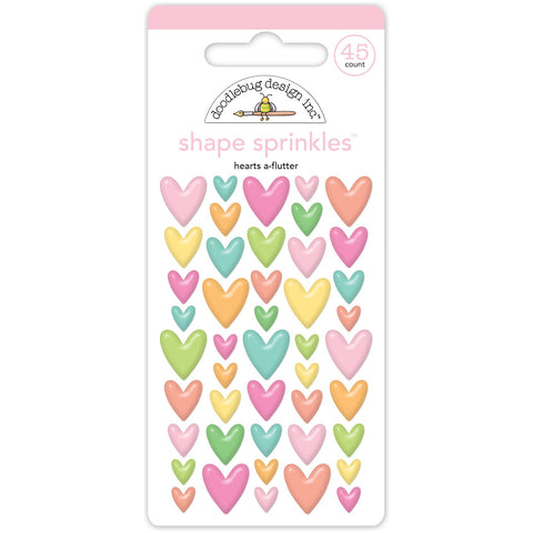 Doodlebug - Butterfly Kisses - Heart A-Flutter - Shape Sprinkles / 8775