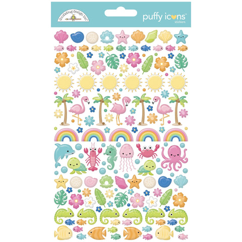 Doodlebug - Summer Fun - Puffy Icons Stickers / 8907