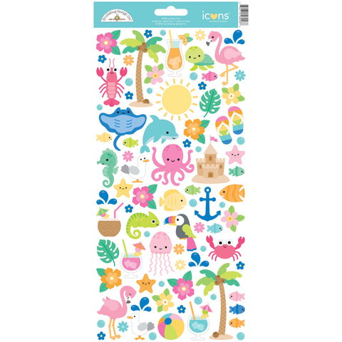 Doodlebug - Summer Fun - Icons Stickers / 8926