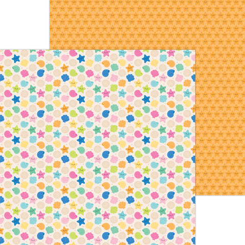 Doodlebug - Summer Fun - 12x12 Single Sheet - Seashells By The Seashore / 8936