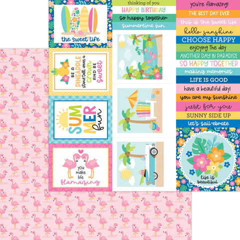 Doodlebug - Summer Fun - 12x12 Single Sheet - Flamazing Flock / 8938