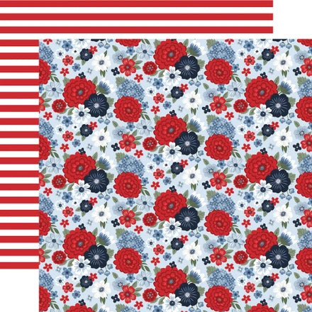 Echo Park - All American - 12x12 Single Sheets/ The Fourth Floral
