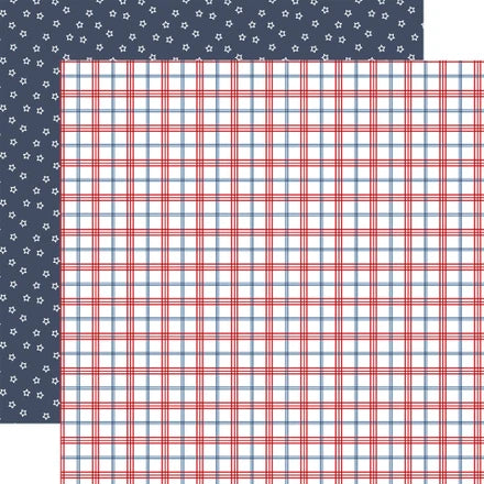 Echo Park - All American - 12x12 Single Sheets/ Patriotic Plaid