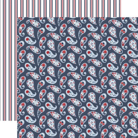 Echo Park - All American - 12x12 Single Sheets/ Floral Paisley