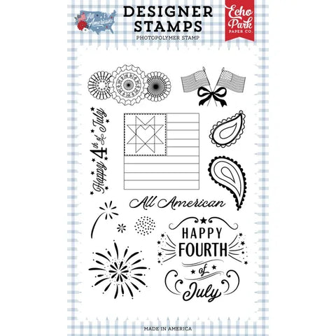 Echo Park - All American - Quilted Flag Stamp