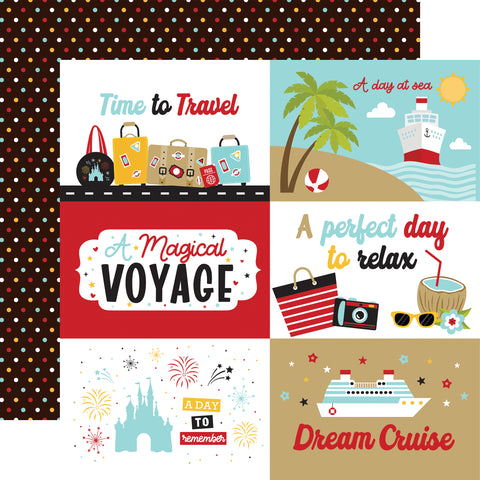 Echo Park - A Magical Voyage - 12x12 Single Sheet / 6x4 Journaling Cards