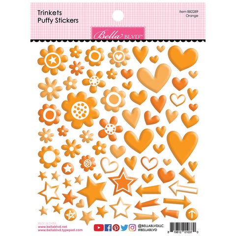 Bella Blvd - Trinkets Puffy Stickers - Orange / BB2289