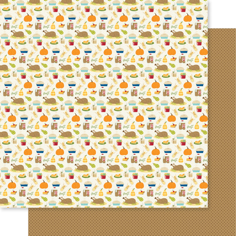 Bella Blvd - One Fall Day Collection - 12x12 Single Sheets - Gobble 'Til You Wobble / BB2795