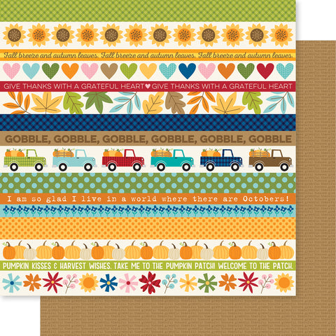Bella Blvd - One Fall Day Collection - 12x12 Single Sheets - One Fall Day Borders / BB2799