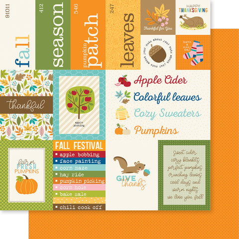 Bella Blvd - One Fall Day Collection - 12x12 Single Sheets - One Fall Day Daily Details / BB2800