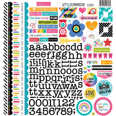 Bella Blvd - Let's Scrapbook! Collection - Doohickey Cardstock Stickers / BB2860