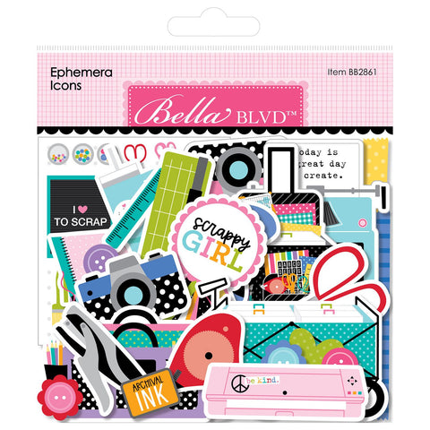Bella Blvd - Let's Scrapbook! Collection - Ephemera Icons / BB2861