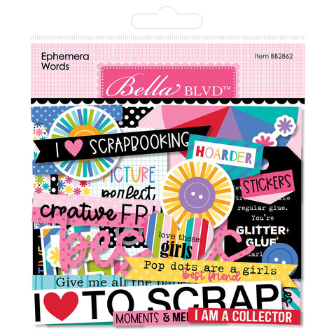 Bella Blvd - Let's Scrapbook! Collection - Ephemera Words / BB2862