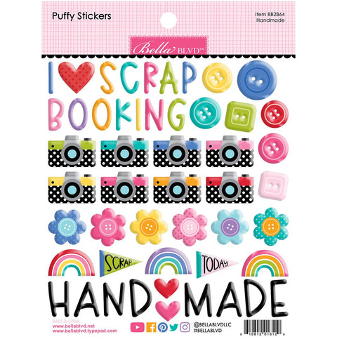 Bella Blvd - Let's Scrapbook! Collection - Puffy Stickers - Handmade / BB2864