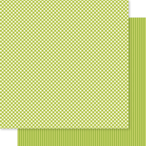 Bella Blvd - Bella Besties - Gingham & Stripes Collection - 12x12 Single Sheets - Pickle Juice / BB2905