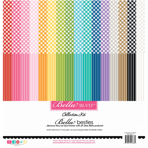 Bella Blvd - Bella Besties - Gingham & Stripes Rainbow Collection - 12x12 Kit / BB2915