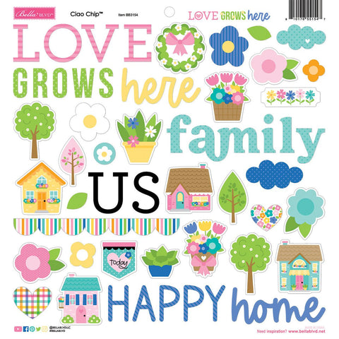 Bella Blvd - Love Grows Here - Ciao Chipboard Icons