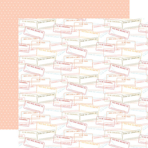 Echo Park - Bookish - 12x12 Single Sheets - Book Stamps