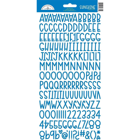 Doodlebug - Sunshine Alphabet Stickers - Blue Jean