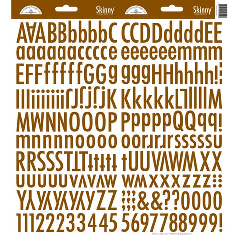 Doodlebug - Skinny Alphabet Stickers - Bon Bon