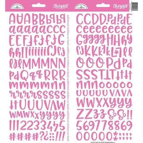 Doodlebug - Abigail Alphabet Stickers - Bubblegum