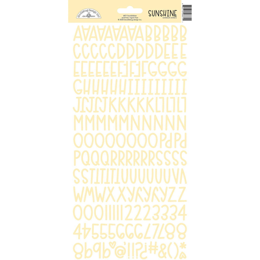 Doodlebug - Sunshine Alphabet Stickers - Bumblebee