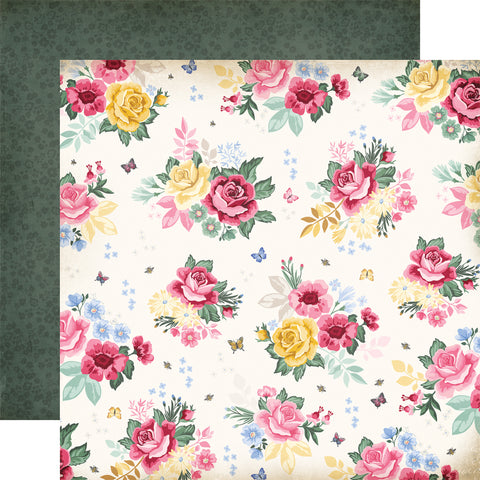 Carta Bella - Bloom - 12x12 Single Sheet / Garden Roses