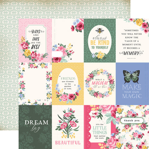 Carta Bella - Bloom - 12x12 Single Sheet / 3x4 Journaling Cards