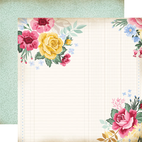 Carta Bella - Bloom - 12x12 Single Sheet / Floral Garden Grid