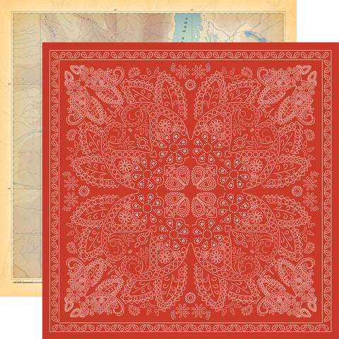 Carta Bella - Cowboys - 12x12 Single Sheet / Red Bandana