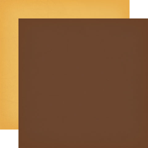 Carta Bella - Cowboys - 12x12 Single Sheet - Coordinating Solids - Brown / Yellow