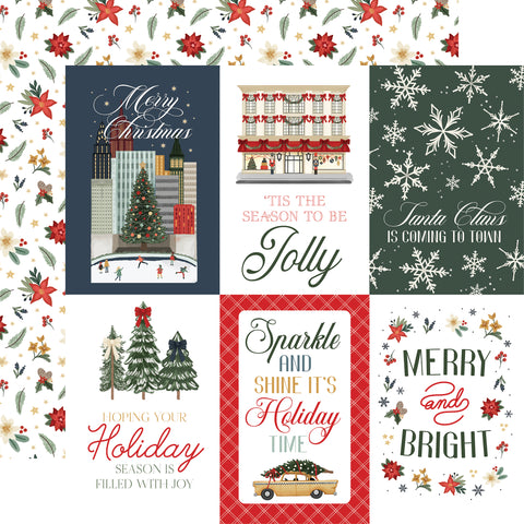 Carta Bella - Christmas in the City - 12x12 Single Sheets - 4x6 Journaling Cards