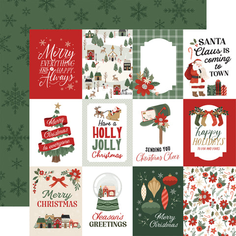 Carta Bella - Christmas Village - 12x12 Single Sheets - 3x4 Journaling Cards