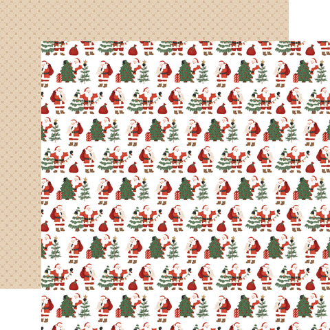 Carta Bella - Christmas Village - 12x12 Single Sheets - Here Comes Santa