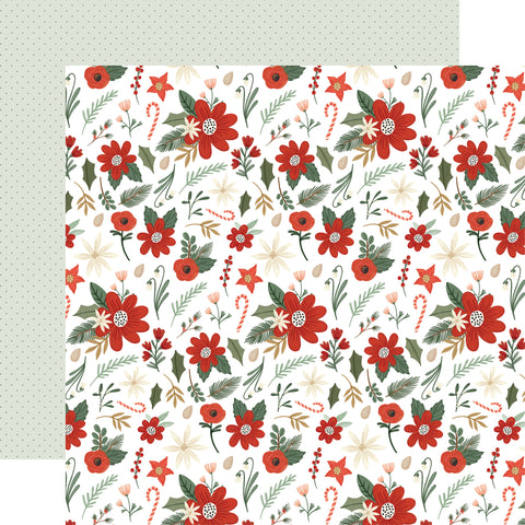 Carta Bella - Christmas Village - 12x12 Single Sheets - Very Merry Floral