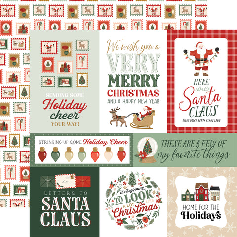 Carta Bella - Christmas Village - 12x12 Single Sheets - Merry Journaling Cards