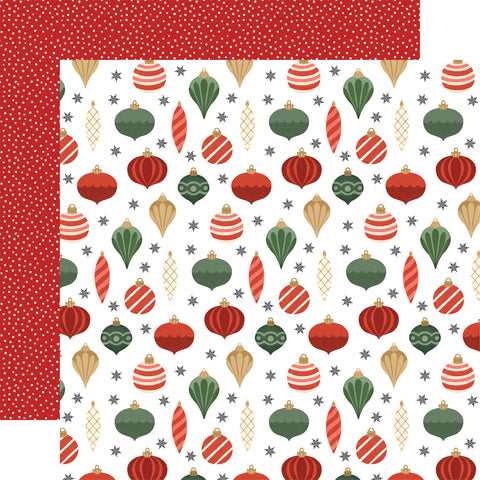Carta Bella - Christmas Village - 12x12 Single Sheets - Joy Ornaments