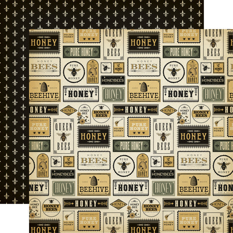 Carta Bella - Honey Bee - 12x12 Single Sheets - Honey Phrases