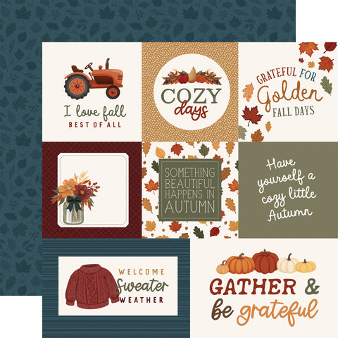 Carta Bella - Here Comes Autumn - 12x12 Single Sheets/ Multi Journaling Cards