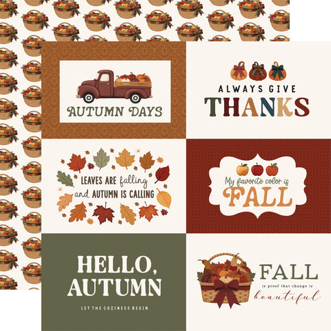 Carta Bella - Here Comes Autumn - 12x12 Single Sheets/ 6x4 Journaling Cards