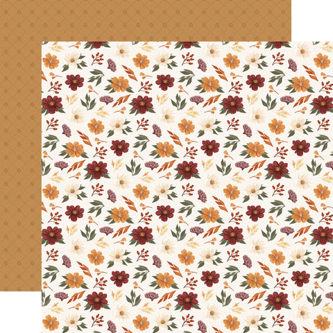 Carta Bella - Here Comes Autumn - 12x12 Single Sheets/ Fall Floral Picks